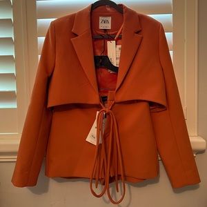 Zara Orange Blazer and Skort Set